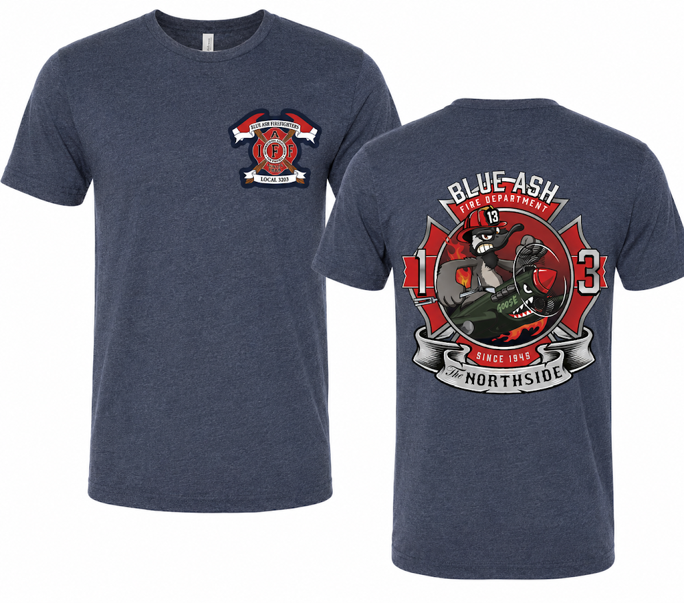 Blue Ash Fire Goose Crossed Axe Logo
