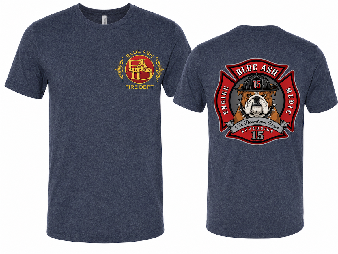 Blue Ash Fire Bulldog Scramble Logo
