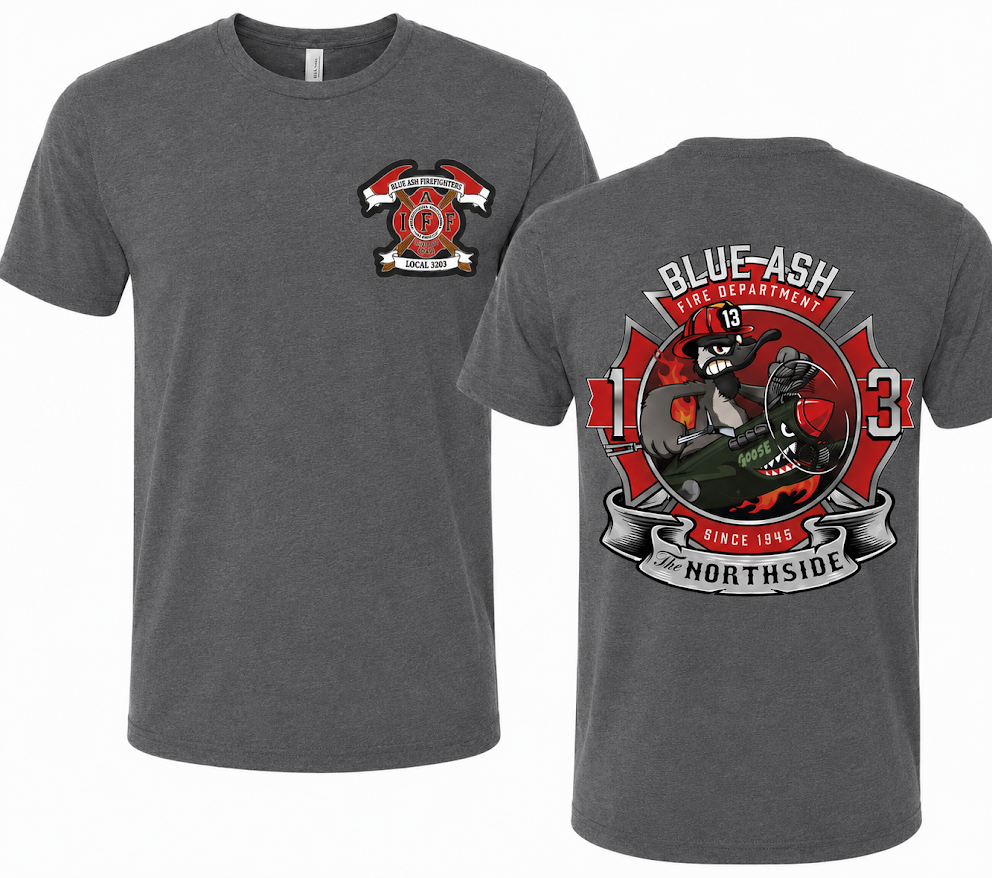 Blue Ash Fire Goose Crossed Axe Logo