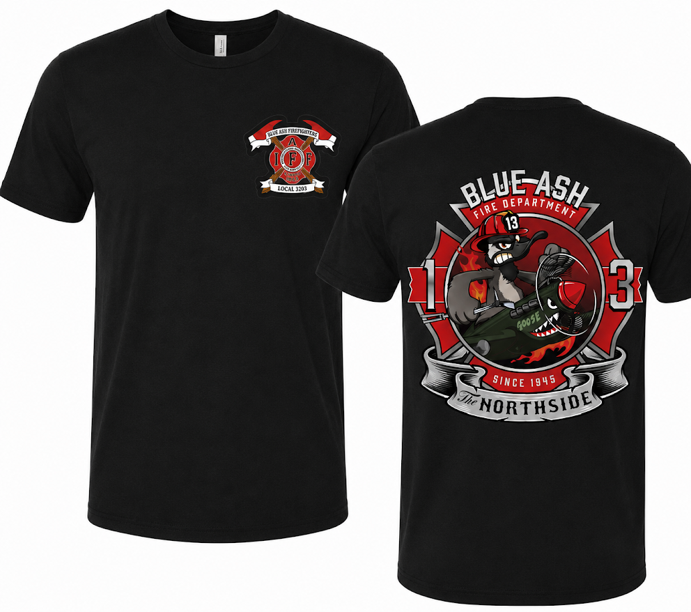 Blue Ash Fire Goose Crossed Axe Logo