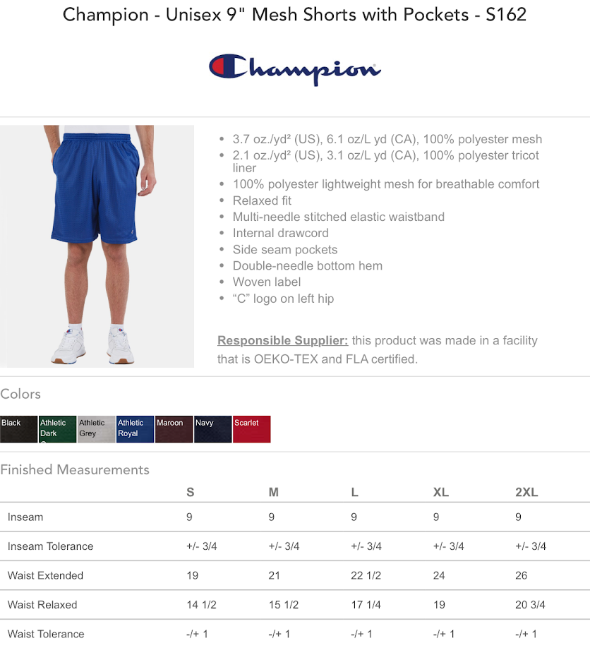 Champion 9 inch inseam Union 3301 Shamrock