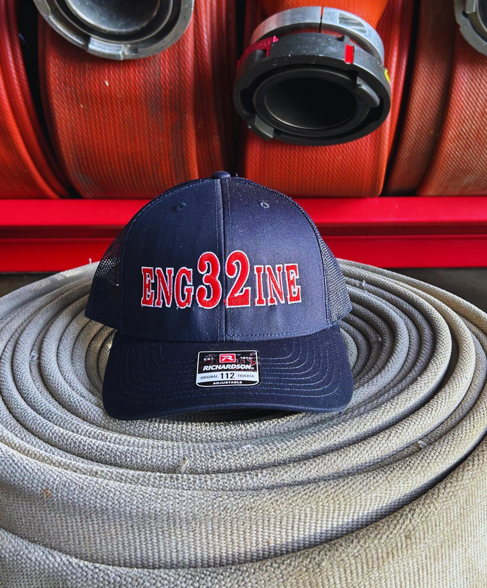 Custom Embroidered Firefighter Hat: Middle Number